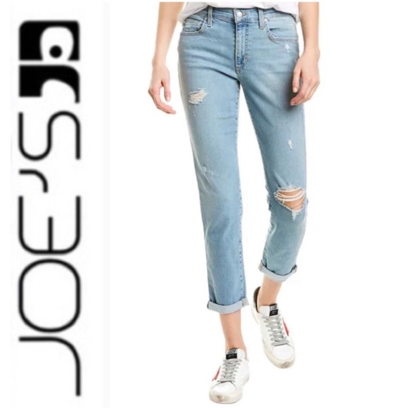 Joe's Jeans Denim - Joe’s Distressed Light Wash Boyfriend Slim Ankle Jean